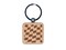 Waving Racing Checkered Flag Pattern Engraved Wood Square Keychain Tag Charm